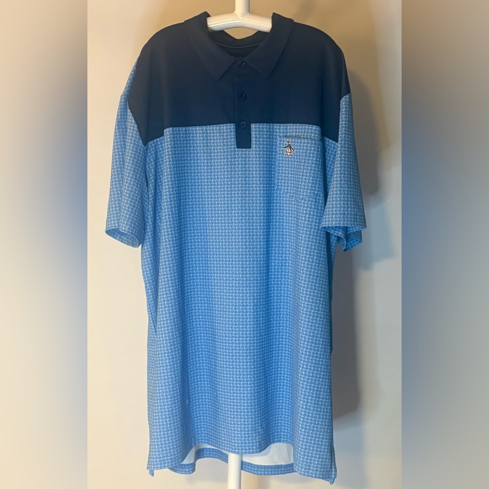 Original Penguin Two-Tone Blue Golf Polo Shirt